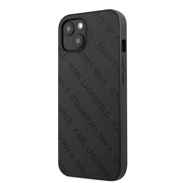 Кейс Karl Lagerfeld KLHCP13SPTLK за iPhone 13 mini 5,4", твърд, черен / черен, Perforated Allover