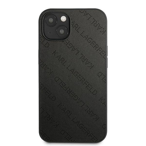 Кейс Karl Lagerfeld KLHCP13SPTLK за iPhone 13 mini 5,4", твърд, черен / черен, Perforated Allover