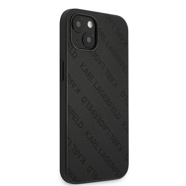 Кейс Karl Lagerfeld KLHCP13SPTLK за iPhone 13 mini 5,4", твърд, черен / черен, Perforated Allover