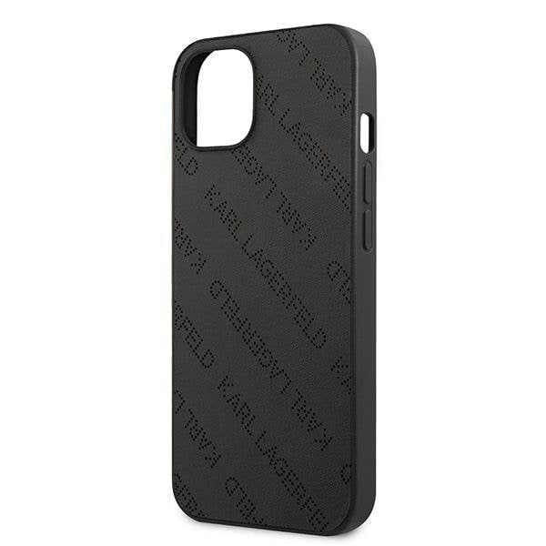 Кейс Karl Lagerfeld KLHCP13SPTLK за iPhone 13 mini 5,4", твърд, черен / черен, Perforated Allover