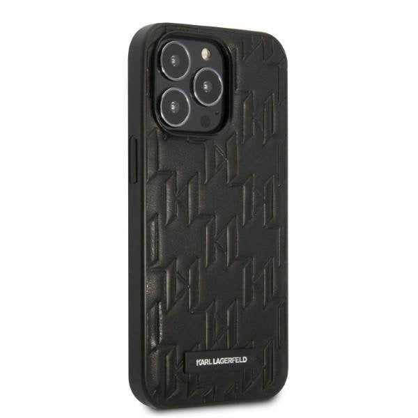 Кейс Karl Lagerfeld KLHCP13XMNMP1K за iPhone 13 Pro Max 6,7", твърд, черен / черен, Monogram Plaque