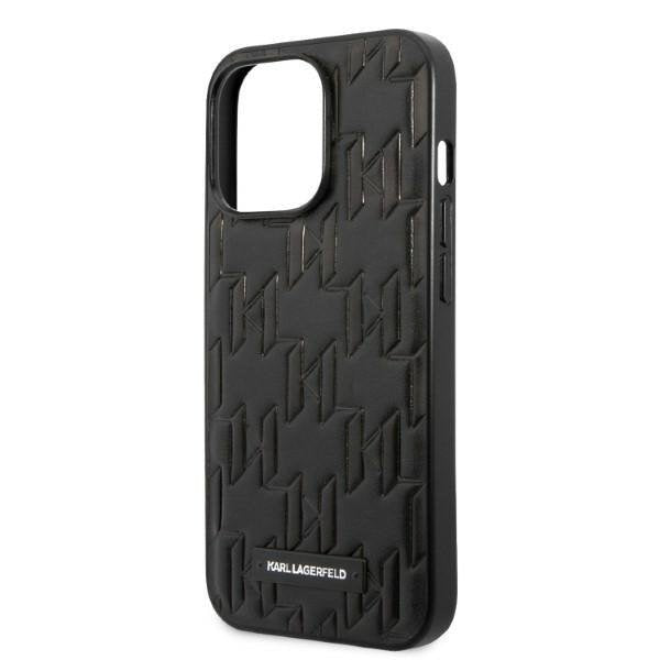 Кейс Karl Lagerfeld KLHCP13XMNMP1K за iPhone 13 Pro Max 6,7", твърд, черен / черен, Monogram Plaque