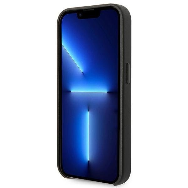 Кейс Karl Lagerfeld KLHCP14LFWHK за iPhone 14 Pro 6,1", твърд, черен / черен, Leather Perforated Logo