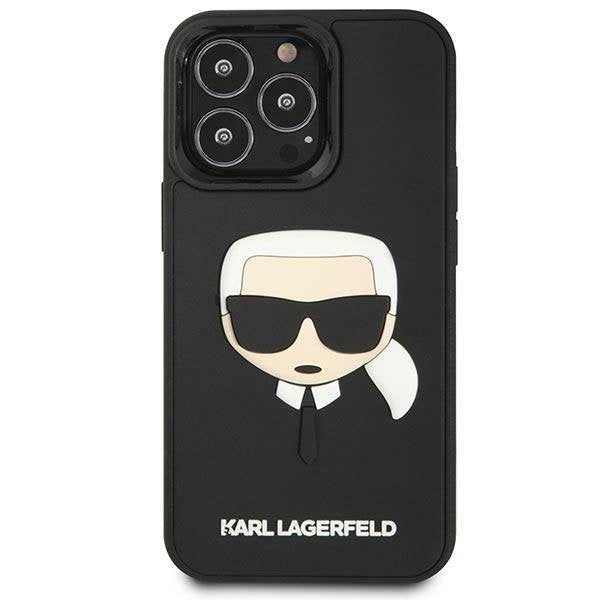 Кейс Karl Lagerfeld KLHCP14LKH3DBK за iPhone 14 Pro 6.1", черен / черен, твърд, 3D Rubber Karl`s Head