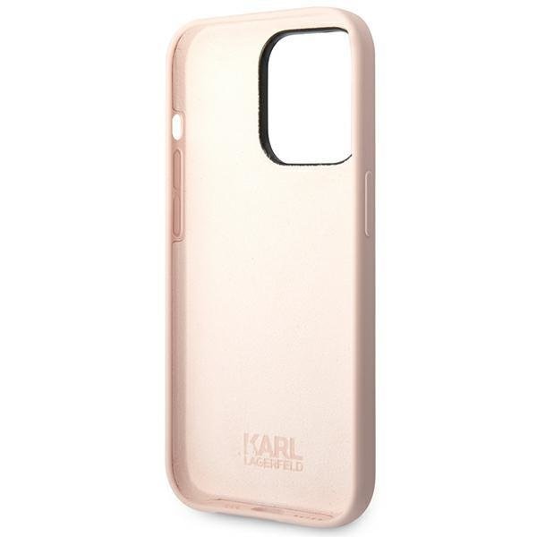 Кейс Karl Lagerfeld KLHCP14LSLCTPI за iPhone 14 Pro 6.1", твърд, светлорозов / светлорозов Silicone Choupette Body
