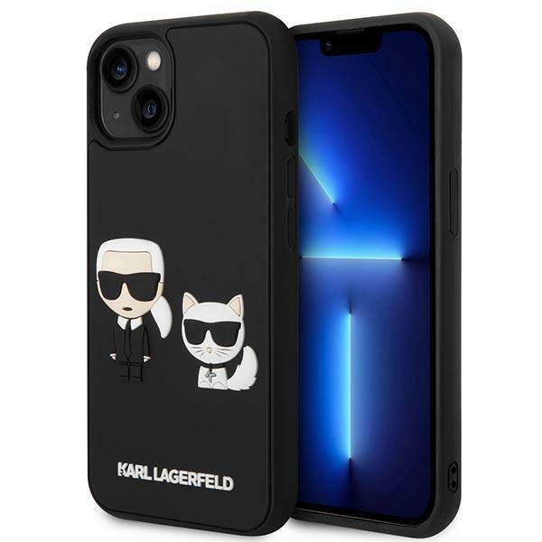 Кейс Karl Lagerfeld KLHCP14M3DRKCK за iPhone 14 Plus 6,7", черен / черен, твърд, Karl&Choupette Ikonik 3D