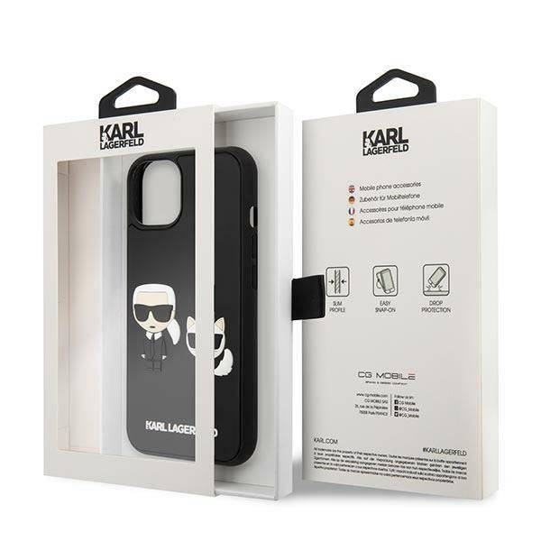 Кейс Karl Lagerfeld KLHCP14M3DRKCK за iPhone 14 Plus 6,7", черен / черен, твърд, Karl&Choupette Ikonik 3D