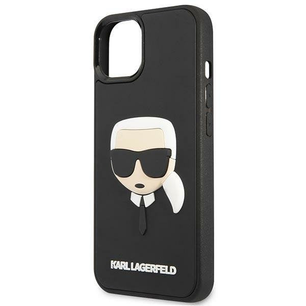 Кейс Karl Lagerfeld KLHCP14MKH3DBK за iPhone 14 Plus 6.7", черен / черен, твърд, 3D Rubber Karl`s Head