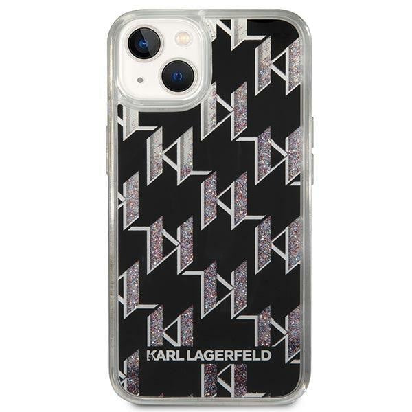 Кейс Karl Lagerfeld KLHCP14MLMNMK за iPhone 14 Plus 6.7", твърд, черен / черен, Liquid Glitter Monogram