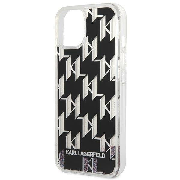 Кейс Karl Lagerfeld KLHCP14MLMNMK за iPhone 14 Plus 6.7", твърд, черен / черен, Liquid Glitter Monogram