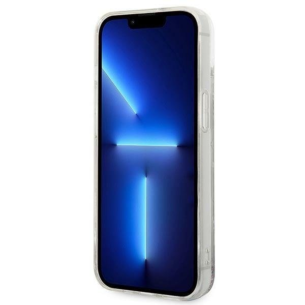 Кейс Karl Lagerfeld KLHCP14MLMNMS за iPhone 14 Plus 6.7", твърд, сребърен / сребърен, Liquid Glitter Monogram