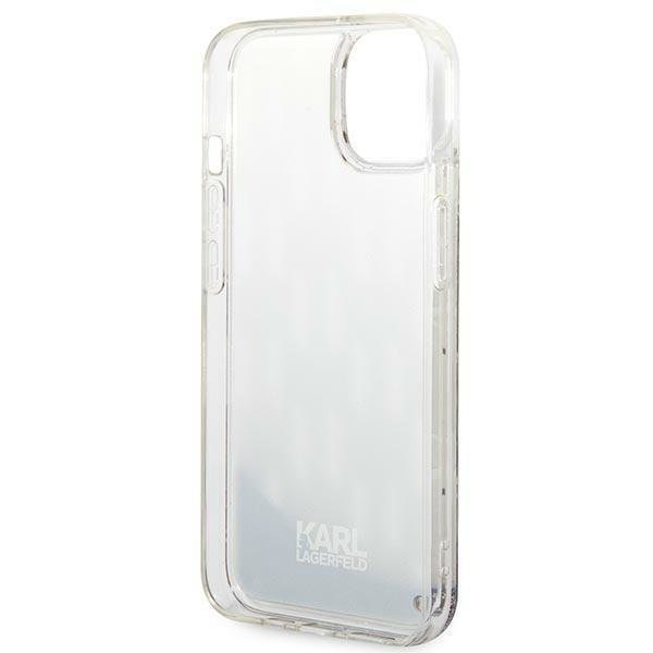 Кейс Karl Lagerfeld KLHCP14MLMNMS за iPhone 14 Plus 6.7", твърд, сребърен / сребърен, Liquid Glitter Monogram