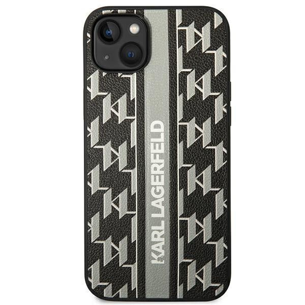 Кейс Karl Lagerfeld KLHCP14MPGKLSKG за iPhone 14 Plus 6.7", твърд, сив / сив, Monogram Stripe