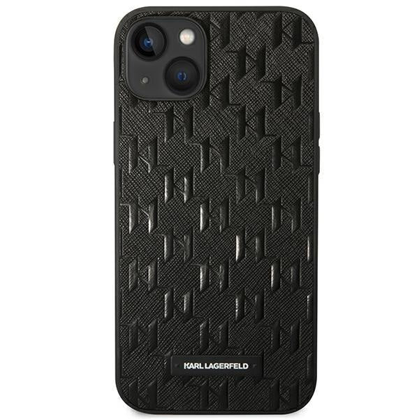 Кейс Karl Lagerfeld KLHCP14MSAKLHPK за iPhone 14 Plus 6.7", твърд, черен / черен, Saffiano Mono Metal Logo