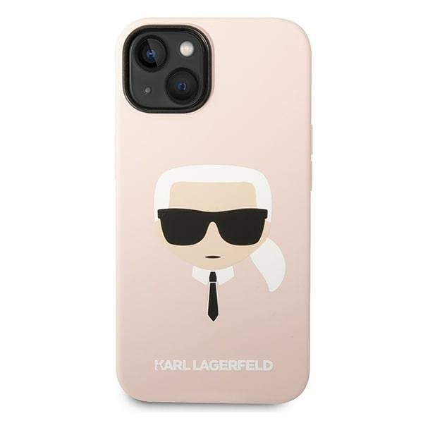 Кейс Karl Lagerfeld KLHCP14MSLKHLP за iPhone 14 Plus 6.7", твърд, розов / розов, Silicone Karl`s Head