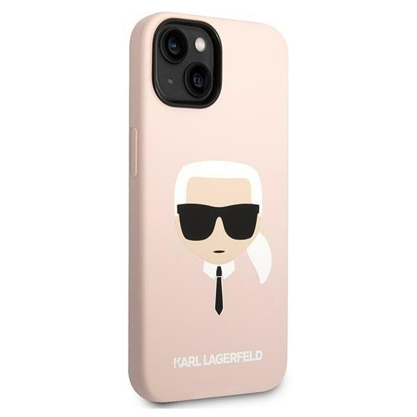 Кейс Karl Lagerfeld KLHCP14MSLKHLP за iPhone 14 Plus 6.7", твърд, розов / розов, Silicone Karl`s Head
