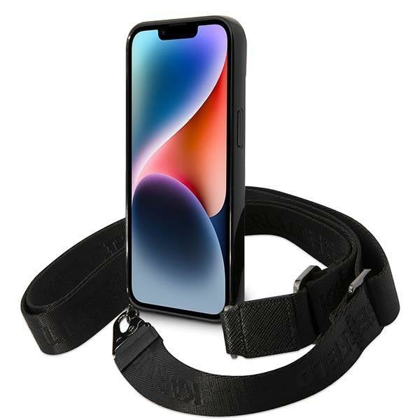 Кейс Karl Lagerfeld KLHCP14MSTSTP за iPhone 14 Plus 6.7", твърд, розов / розов, Color Stripes Strap