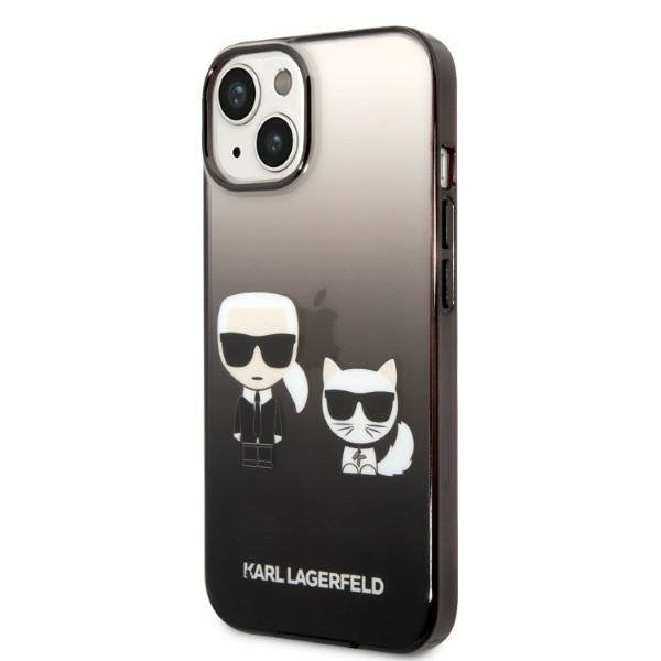 Кейс Karl Lagerfeld KLHCP14MTGKCK за iPhone 14 Plus 6,7", твърд, черен / черен, Gradient Ikonik Karl&Choupette