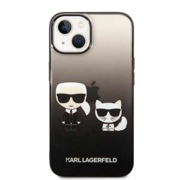 Кейс Karl Lagerfeld KLHCP14MTGKCK за iPhone 14 Plus 6,7", твърд, черен / черен, Gradient Ikonik Karl&Choupette