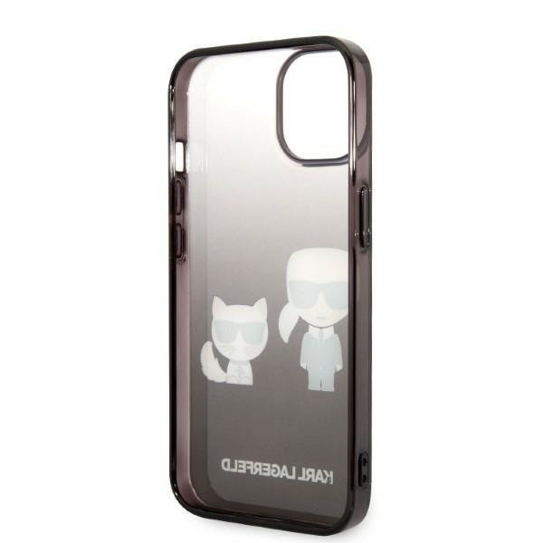 Кейс Karl Lagerfeld KLHCP14MTGKCK за iPhone 14 Plus 6,7", твърд, черен / черен, Gradient Ikonik Karl&Choupette