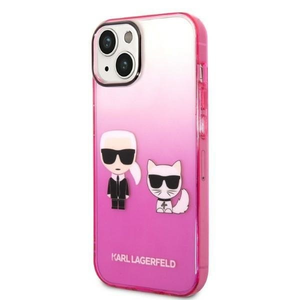 Кейс Karl Lagerfeld KLHCP14MTGKCP за iPhone 14 Plus 6,7", твърд, różowy/pink Gradient Ikonik Karl & Choupette