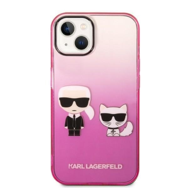 Кейс Karl Lagerfeld KLHCP14MTGKCP за iPhone 14 Plus 6,7", твърд, różowy/pink Gradient Ikonik Karl & Choupette