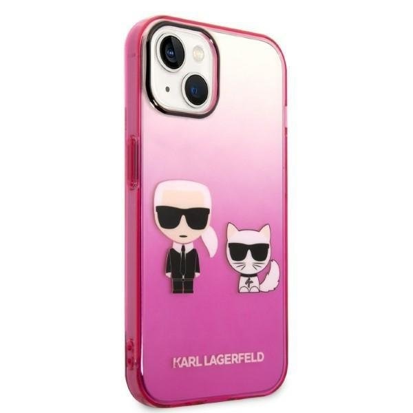 Кейс Karl Lagerfeld KLHCP14MTGKCP за iPhone 14 Plus 6,7", твърд, różowy/pink Gradient Ikonik Karl & Choupette
