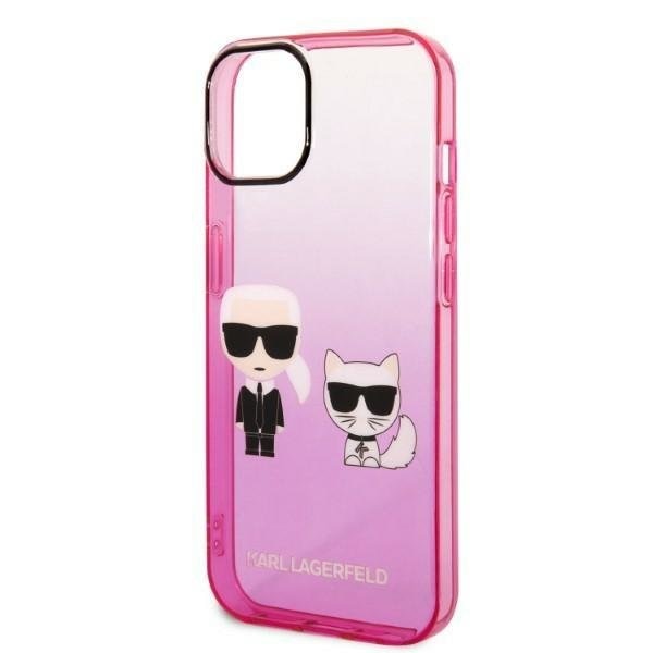 Кейс Karl Lagerfeld KLHCP14MTGKCP за iPhone 14 Plus 6,7", твърд, różowy/pink Gradient Ikonik Karl & Choupette