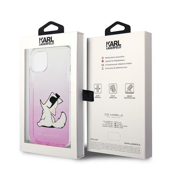 Кейс Karl Lagerfeld KLHCP14SCFNRCPI за iPhone 14 6.1", твърд, розов / розов, Choupette Fun