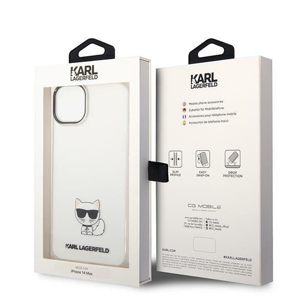 Кейс Karl Lagerfeld KLHCP14SCTTR за iPhone 14 6,1", твърд, clear /, прозрачен, Choupette Body
