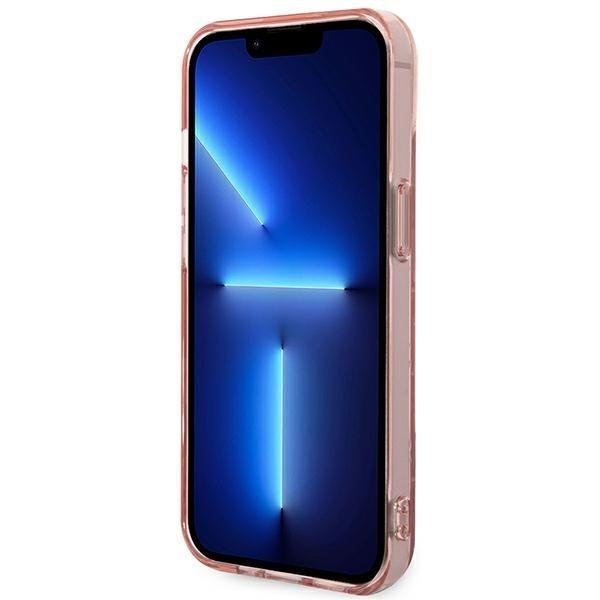 Кейс Karl Lagerfeld KLHCP14SHKLSPCP за iPhone 14 6.1", твърд, розов / розов, Mono Vertical Stripe