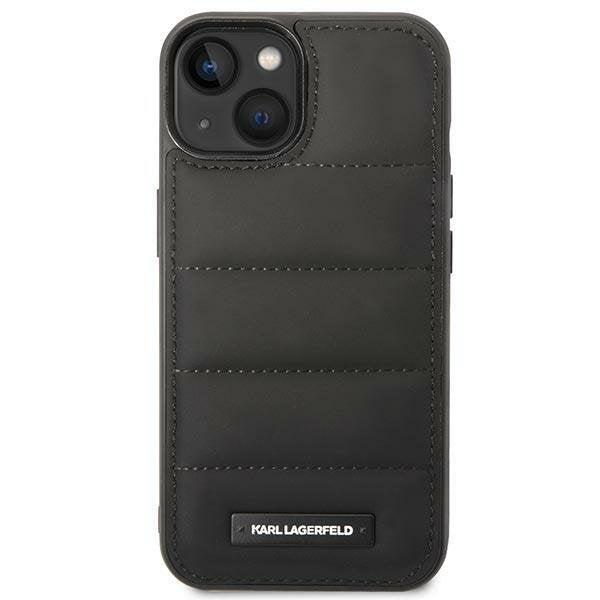 Кейс Karl Lagerfeld KLHCP14SPSQAK за iPhone 14 6,1", твърд, черен / черен, Puffy Elongated Logo