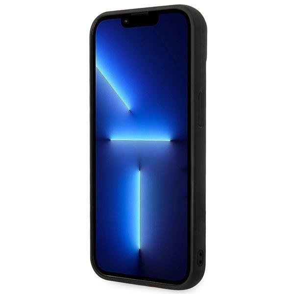 Кейс Karl Lagerfeld KLHCP14SPSQAK за iPhone 14 6,1", твърд, черен / черен, Puffy Elongated Logo