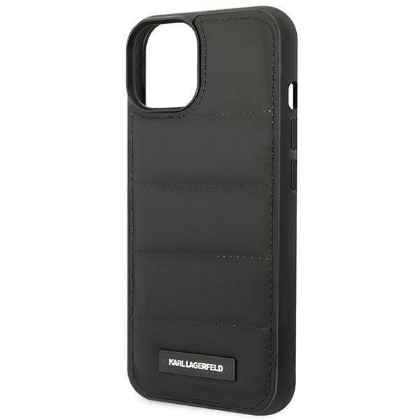 Кейс Karl Lagerfeld KLHCP14SPSQAK за iPhone 14 6,1", твърд, черен / черен, Puffy Elongated Logo