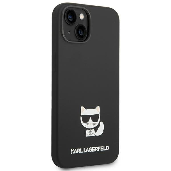 Кейс Karl Lagerfeld KLHCP14SSLCTBK за iPhone 14 6.1", твърд, черен / черен, Silicone Choupette Body