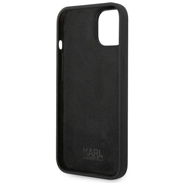 Кейс Karl Lagerfeld KLHCP14SSLCTBK за iPhone 14 6.1", твърд, черен / черен, Silicone Choupette Body
