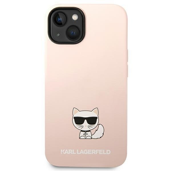 Кейс Karl Lagerfeld KLHCP14SSLCTPI за iPhone 14 6.1", твърд, светлорозов / светлорозов Silicone Choupette Body