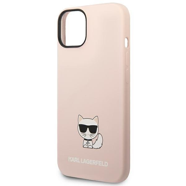 Кейс Karl Lagerfeld KLHCP14SSLCTPI за iPhone 14 6.1", твърд, светлорозов / светлорозов Silicone Choupette Body