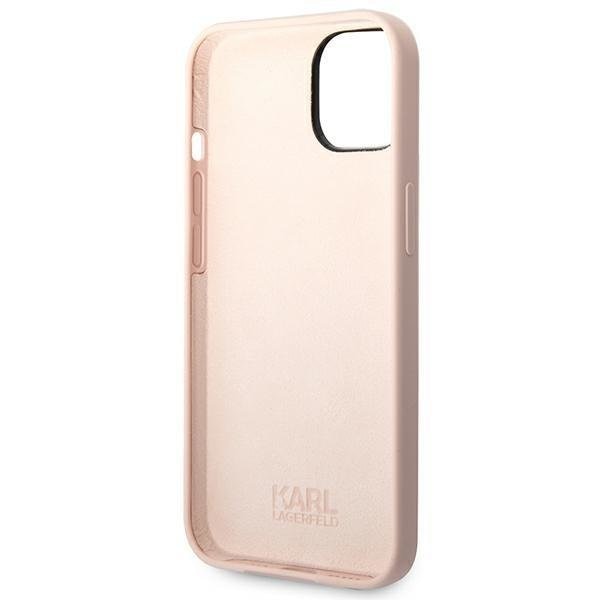 Кейс Karl Lagerfeld KLHCP14SSLCTPI за iPhone 14 6.1", твърд, светлорозов / светлорозов Silicone Choupette Body
