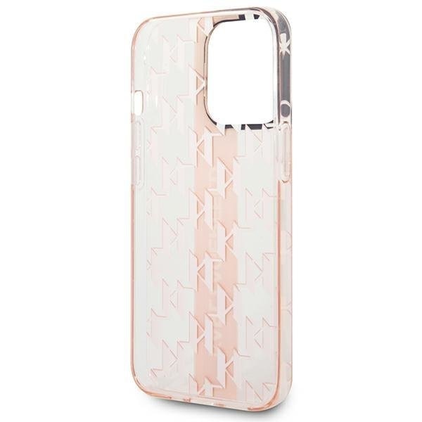 Кейс Karl Lagerfeld KLHCP14XHKLSPCP за iPhone 14 Pro Max 6.7", твърд, розов / розов, Mono Vertical Stripe