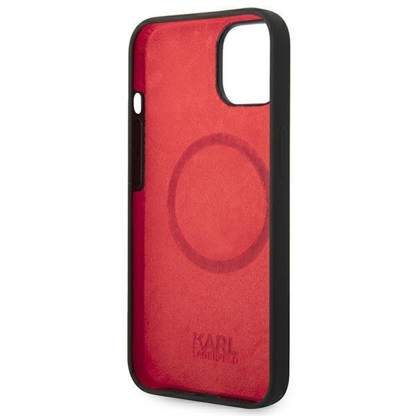 Кейс Karl Lagerfeld KLHMP14MSLCHBK за iPhone 14 Plus 6.7", твърд, черен / черен, Silicone Choupette Head, съвместим с MagSafe