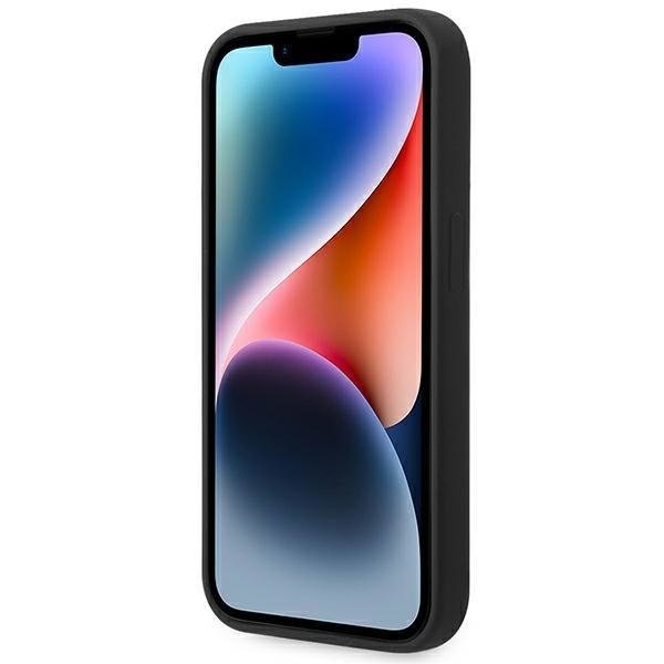 Кейс Karl Lagerfeld KLHMP14XSLMP1K за iPhone 14 Pro Max 6,7", твърд, черен / черен, Silicone Plaque, съвместим с MagSafe