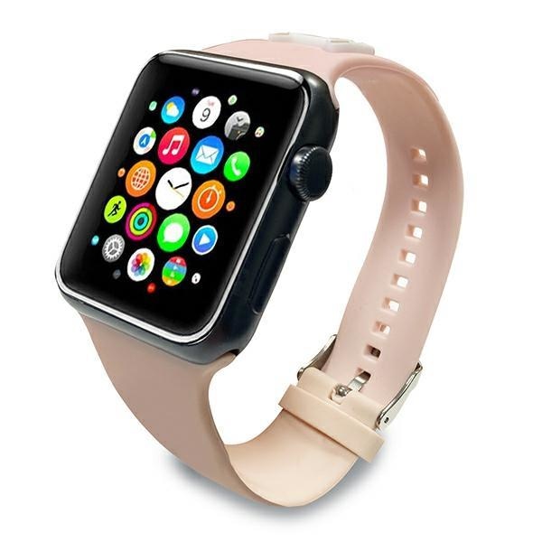 Силиконова каишка Karl Lagerfeld KLAWLSLCP за Apple Watch 42/44/45mm розов / розов, Silicone Choupette Heads