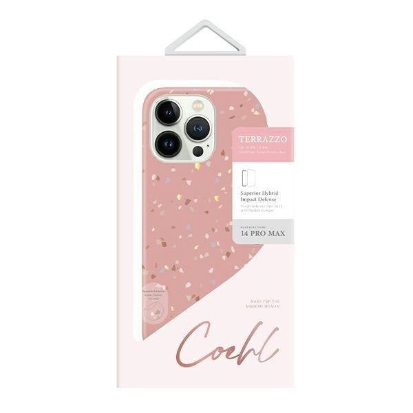 Кейс Uniq Coehl Terrazzo за iPhone 14 Pro Max 6.7" розов / корал
