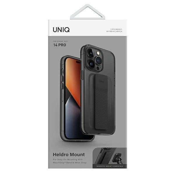 Кейс Uniq Heldro Mount за iPhone 14 Pro 6.1" сив / vapor smoke