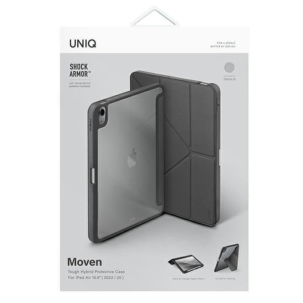 Калъф UNIQ etui Moven за iPad Air 10.9 (2022/2020), със стойка и отделение за стилус, сив