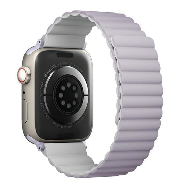 Магнитна каишка UNIQ Revix за Apple Watch Series 4/5/6/7/8/SE/SE2, 38/40/41mm, двустранна, лилава/бяла