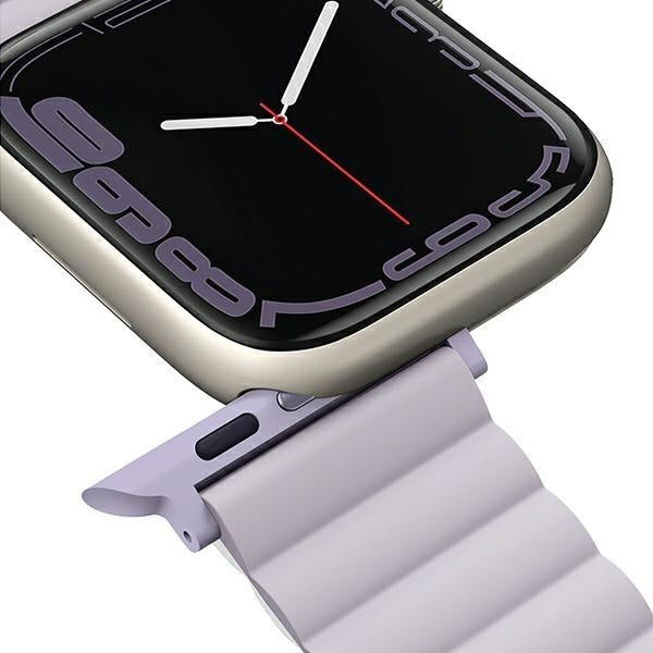 Магнитна каишка UNIQ Revix за Apple Watch Series 4/5/6/7/8/SE/SE2, 38/40/41mm, двустранна, лилава/бяла