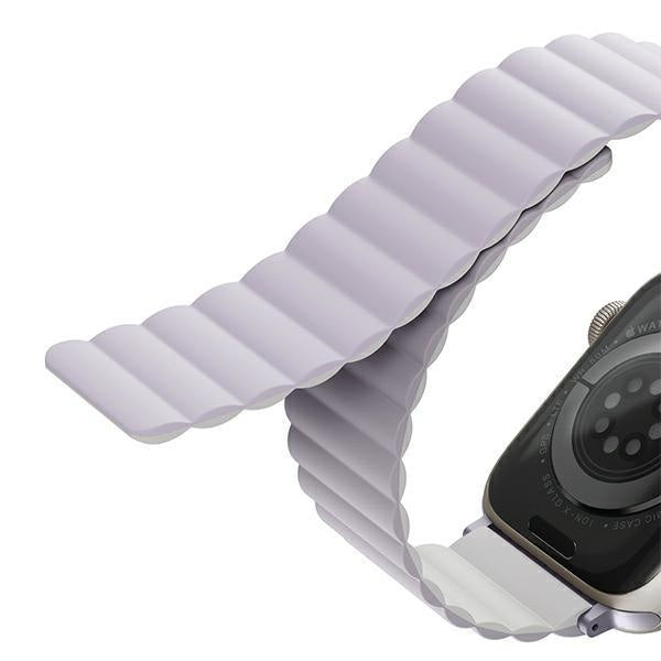 Магнитна каишка UNIQ Revix за Apple Watch Series 4/5/6/7/8/SE/SE2, 38/40/41mm, двустранна, лилава/бяла