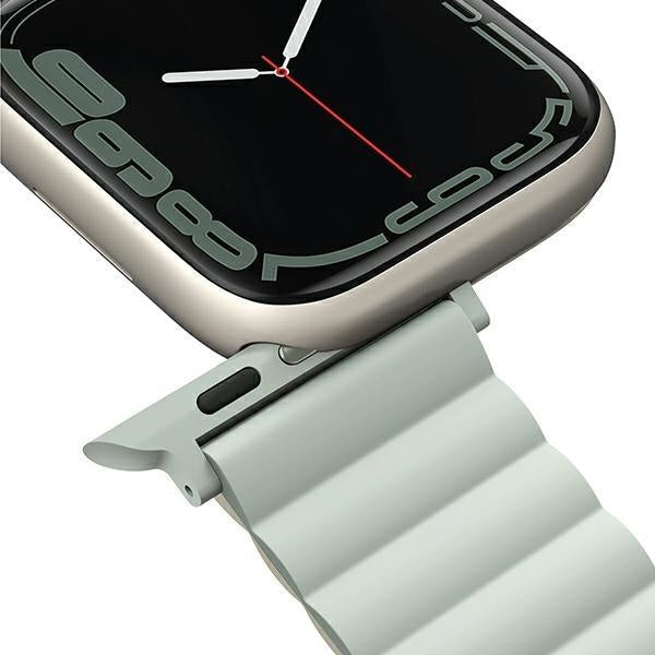 Магнитна каишка UNIQ Revix за Apple Watch Series 4/5/6/7/8/SE/SE2/Ultra, 42/44/45mm, двустранна, зелена/бежова